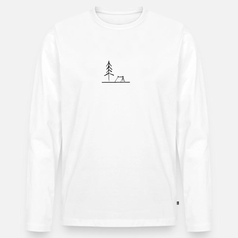 Landschaft Campingplatz 2 - Männer Premium Bio Langarmshirt - Weiß