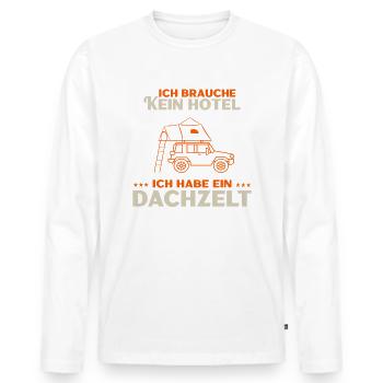 Tente de camping aventure vacances - T-shirt manches longues Premium bio Homme - blanc - Devant - Nico (187cm)