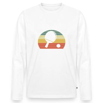 Old Schmetterhand Tischtennis Geschenk - Männer Premium Bio Langarmshirt - Weiß - Vorne - Nico (187cm)