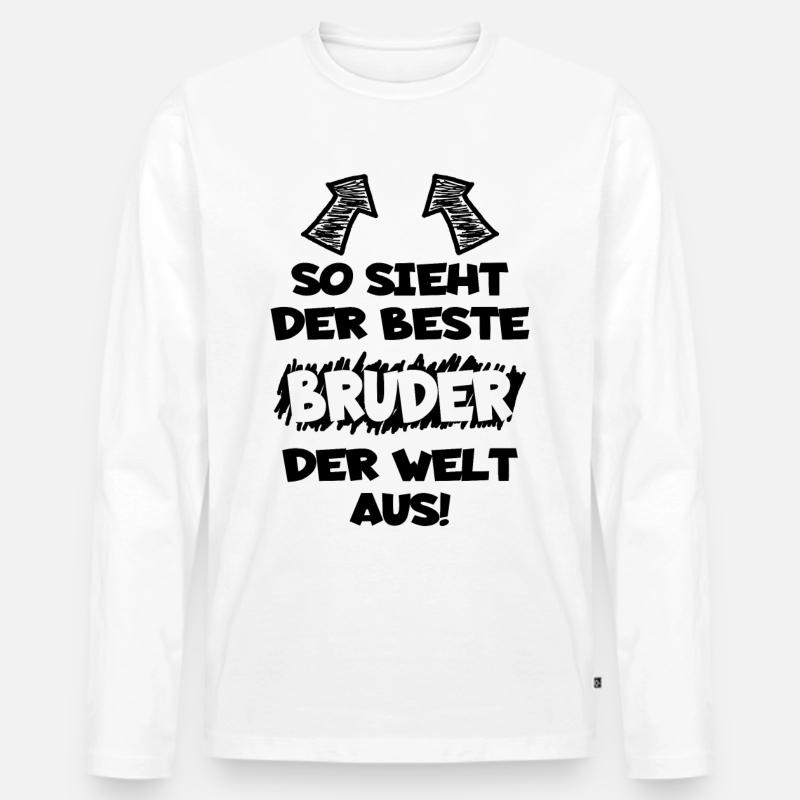 Bester Bruder - Männer Premium Bio Langarmshirt - Weiß