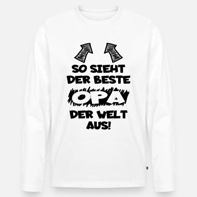 Bester Opa - Männer Premium Bio Langarmshirt - Weiß