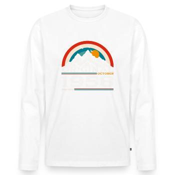 66e anniversaire Légende Octobre 1958 Volume 58 - T-shirt manches longues Premium bio Homme - blanc - Devant - Nico (187cm)