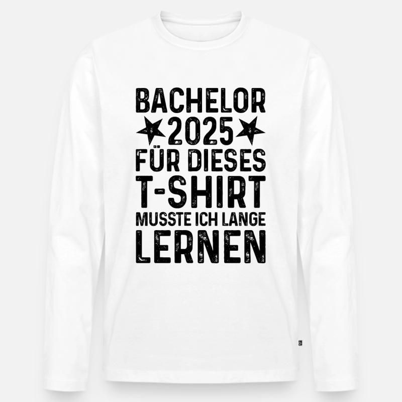 Bachelor 2025 - Männer Premium Bio Langarmshirt - Weiß