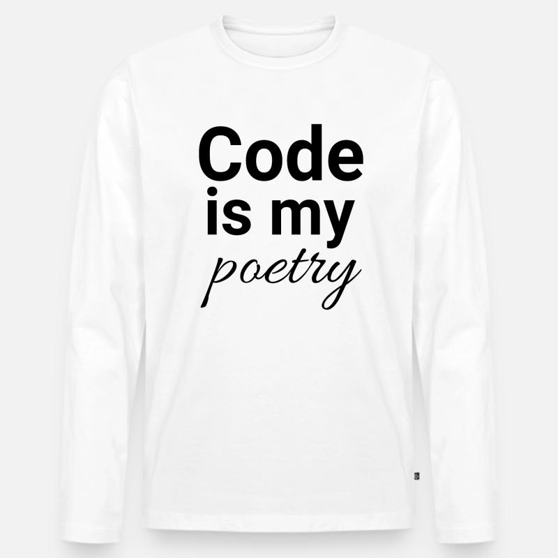 Code is my poetry - Männer Premium Bio Langarmshirt - Weiß