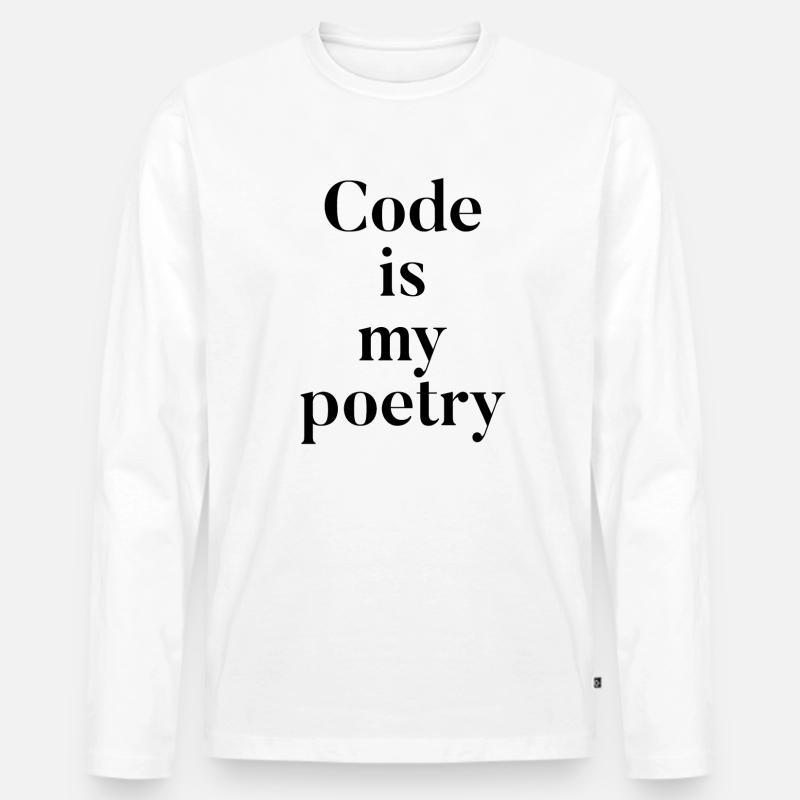 Code is my poetry - Männer Premium Bio Langarmshirt - Weiß
