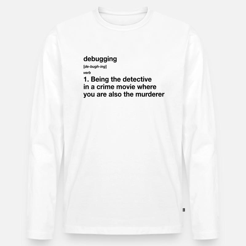 Debugging Definition - Männer Premium Bio Langarmshirt - Weiß