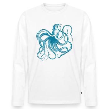 Octopus Squid Octopus Octopus - Men's Premium Organic Long Sleeve Shirt - white - Front - Nico (187cm)