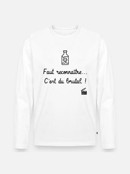 Les Tontons Flingueurs ! Réplique culte - Alcool - T-shirt manches longues Premium bio Homme - blanc