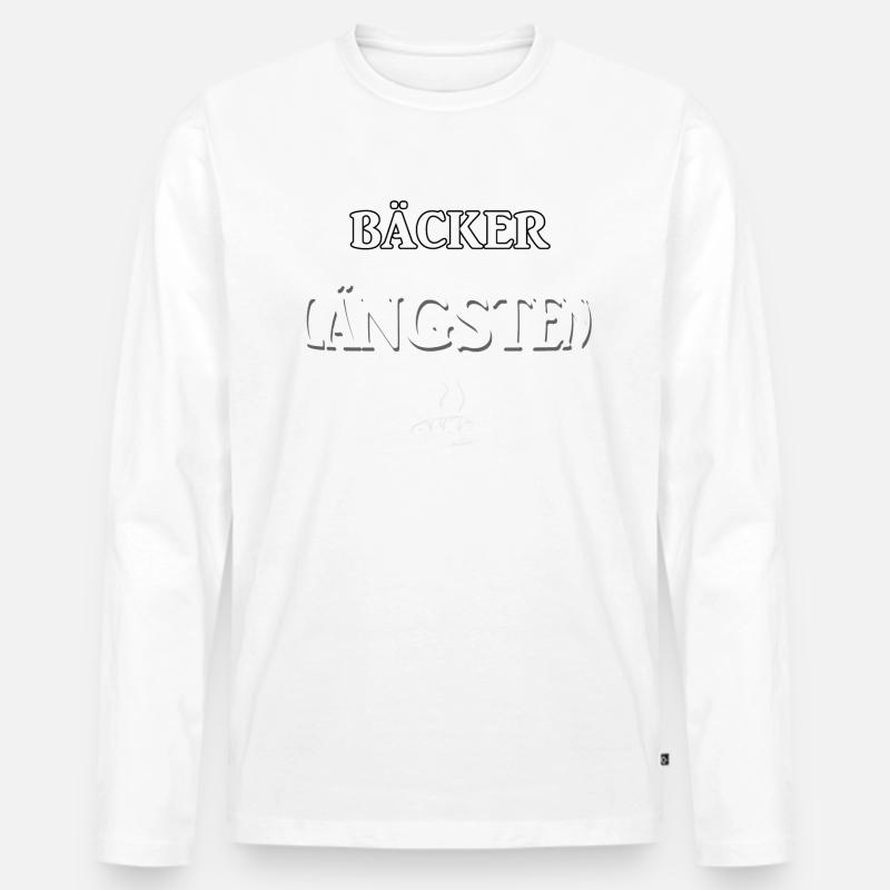 Berufeshirt:Bäcker haben den LÄNGSTEN - Arbeitstag - Männer Premium Bio Langarmshirt - Weiß