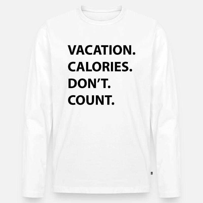 Urlaub Kalorien - Männer Premium Bio Langarmshirt - Weiß