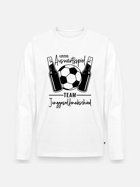 Fußball Jga Team Letztes Auswärtsspiel JGA 2026 - Männer Premium Bio Langarmshirt - Weiß