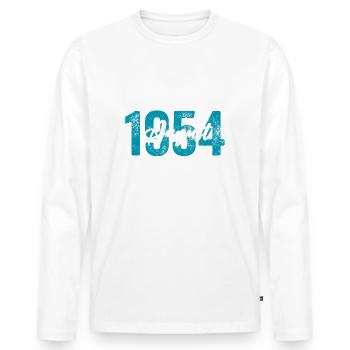 70th Birthday Original August 1954 Year 1954 - Men's Premium Organic Long Sleeve Shirt - white - Front - Nico (187cm)