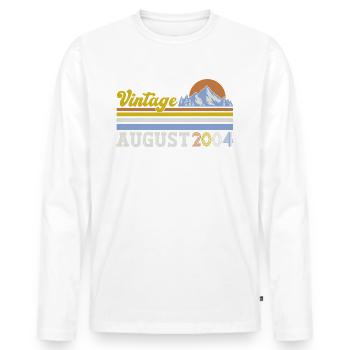 20ème Anniversaire Original Août 2004 Millésime 2004 - T-shirt manches longues Premium bio Homme - blanc - Devant - Nico (187cm)
