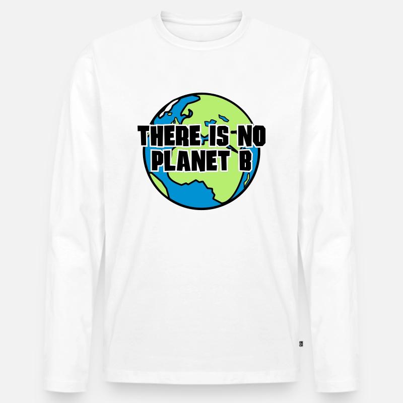 There is no Planet B - Männer Premium Bio Langarmshirt - Weiß