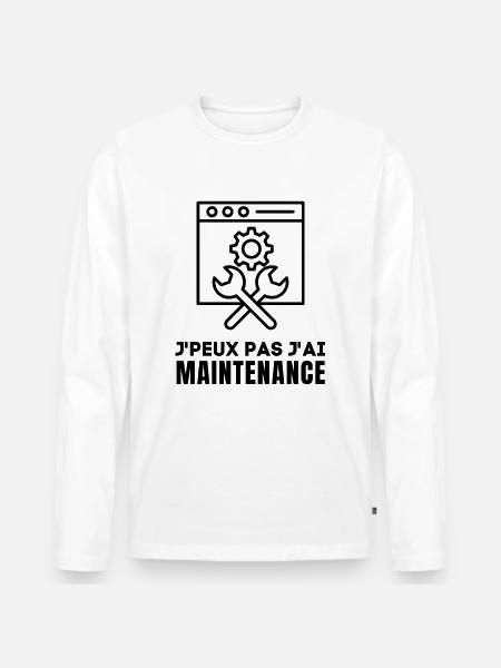 Maintenance informatique - T-shirt manches longues Premium bio Homme - blanc