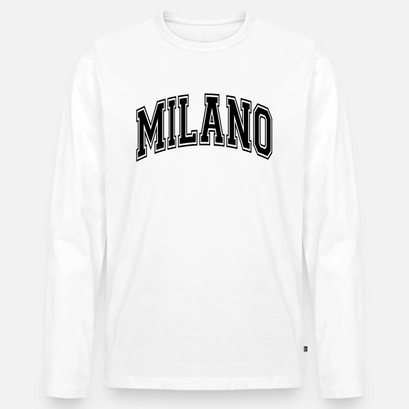 Mailand - Männer Premium Bio Langarmshirt - Weiß