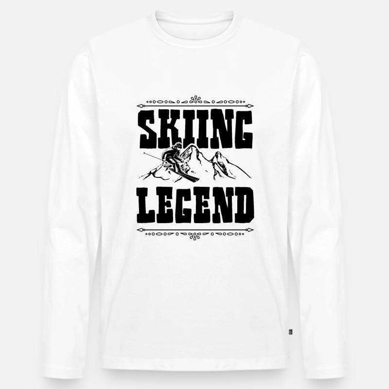 Ski Legend - Männer Premium Bio Langarmshirt - Weiß