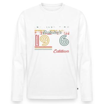 Original October 1976 46th Birthday Gift Cool - Men's Premium Organic Long Sleeve Shirt - white - Front - Nico (187cm)