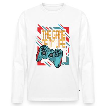 PC Gamer Spielekonsole - Das Spiel meines Lebens - Männer Premium Bio Langarmshirt - Weiß - Vorne - Nico (187cm)