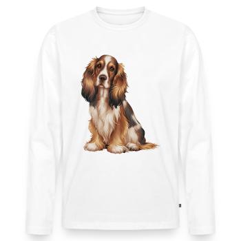 Cocker américain Chien Spaniel - T-shirt manches longues Premium bio Homme - blanc - Devant - Nico (187cm)