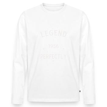 69ème Anniversaire Original Vintage 1956 - T-shirt manches longues Premium bio Homme - blanc - Devant - Nico (187cm)