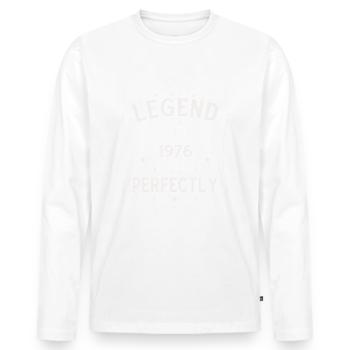 49ème Anniversaire Original Vintage 1976 - T-shirt manches longues Premium bio Homme - blanc - Devant - Nico (187cm)