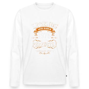 49ème Anniversaire Original Vintage Août 1976 - T-shirt manches longues Premium bio Homme - blanc - Devant - Nico (187cm)