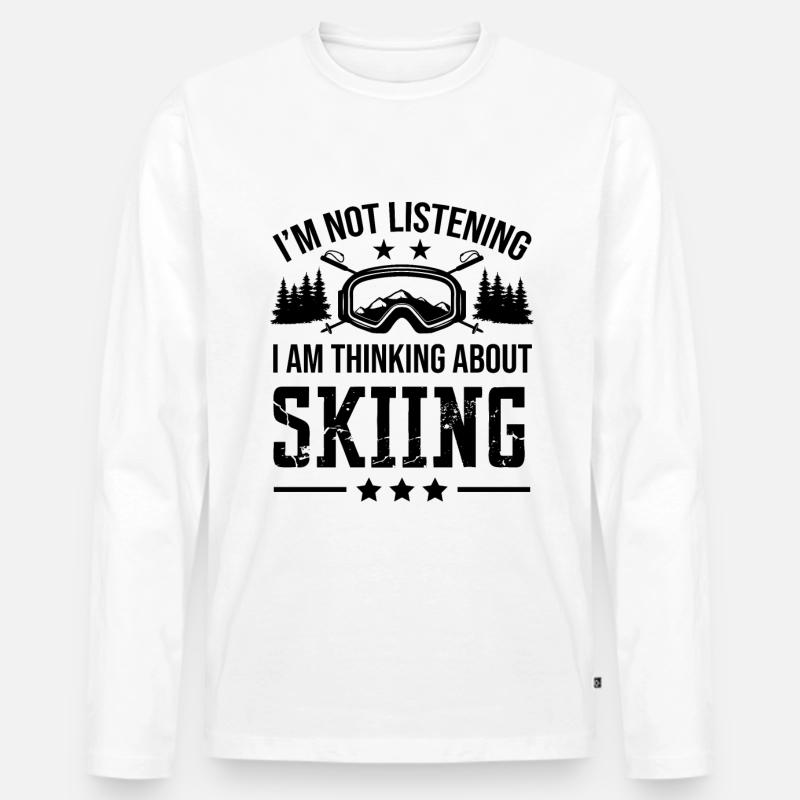 ski skiing sport - Männer Premium Bio Langarmshirt - Weiß