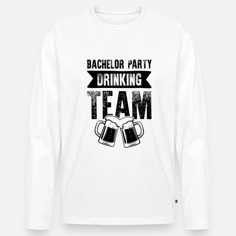 Bachelor Party Drinking Team - Männer Premium Bio Langarmshirt - Weiß