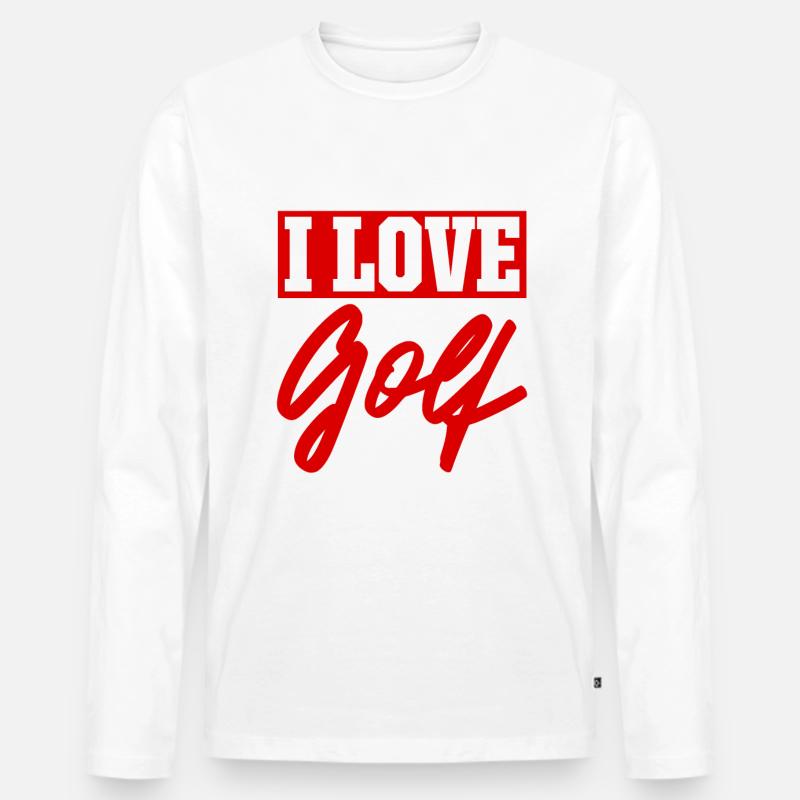 Ich liebe Golf - Männer Premium Bio Langarmshirt - Weiß