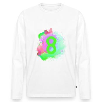 8 Nombre d’objets blob - T-shirt manches longues Premium bio Homme - blanc - Devant - Nico (187cm)