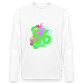56 Nombre d’objets blob - T-shirt manches longues Premium bio Homme - blanc - Devant - Nico (187cm)