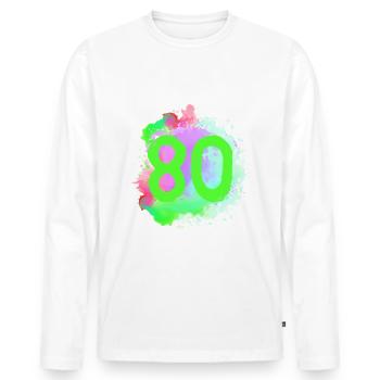 80 Nombre d’objets blob - T-shirt manches longues Premium bio Homme - blanc - Devant - Nico (187cm)