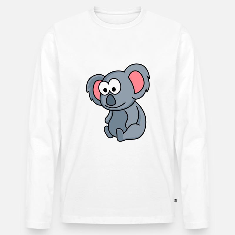 Koala Comic Tier - Männer Premium Bio Langarmshirt - Weiß