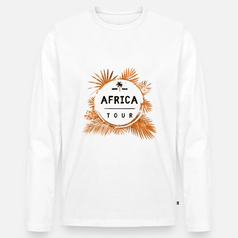 Afrika Tour Bunt - Männer Premium Bio Langarmshirt - Weiß