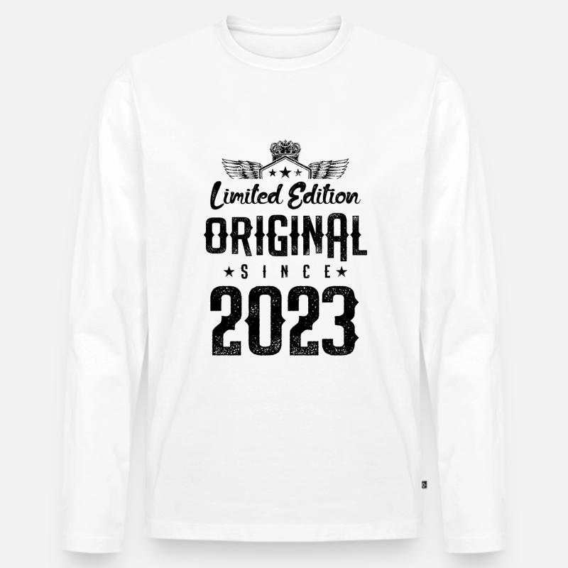 2023 limited edition - Männer Premium Bio Langarmshirt - Weiß