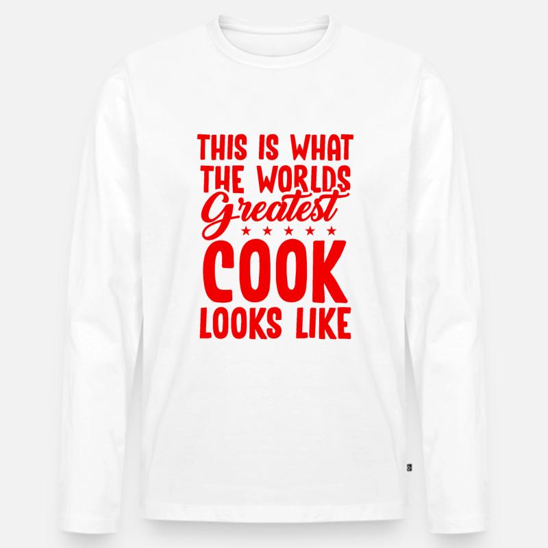 welt bester koch - Männer Premium Bio Langarmshirt - Weiß