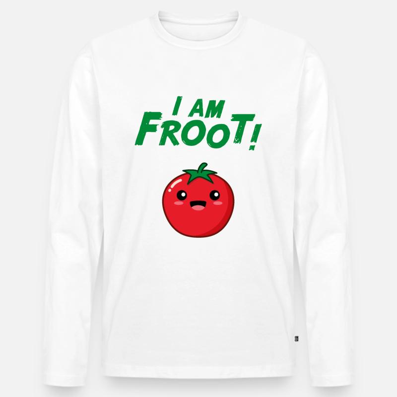 Ich bin Froot - Männer Premium Bio Langarmshirt - Weiß