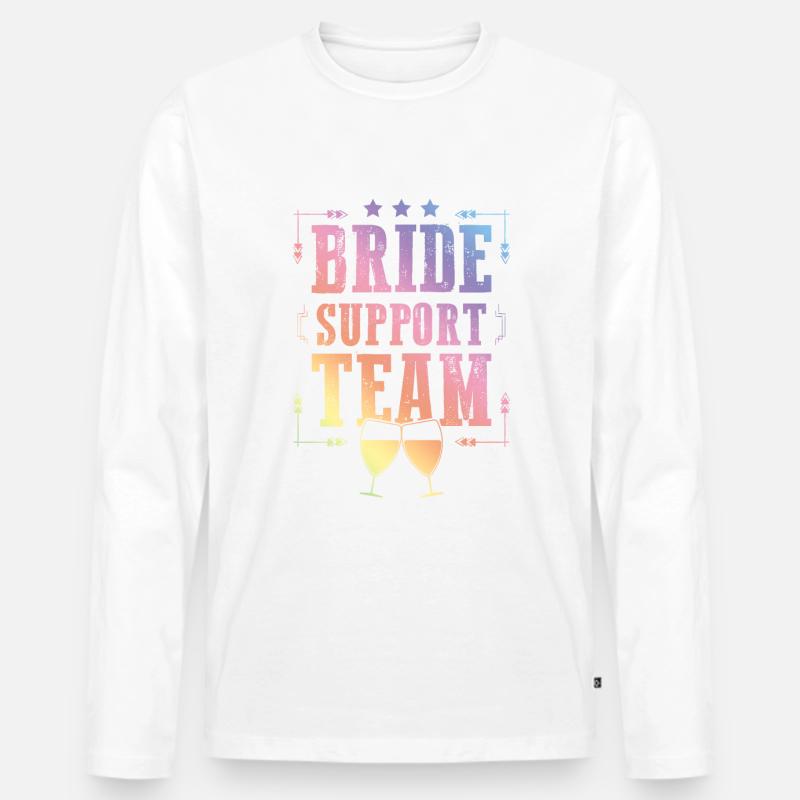 Team Bride - Männer Premium Bio Langarmshirt - Weiß