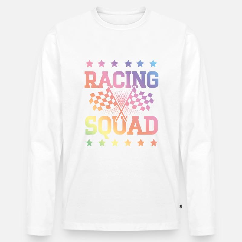 Racing Squad - Männer Premium Bio Langarmshirt - Weiß