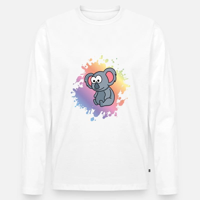 Koala Comic Tier - Männer Premium Bio Langarmshirt - Weiß