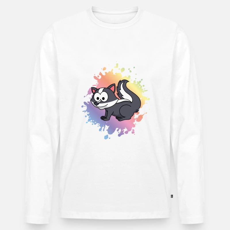 Stinker Comic Tier - Männer Premium Bio Langarmshirt - Weiß