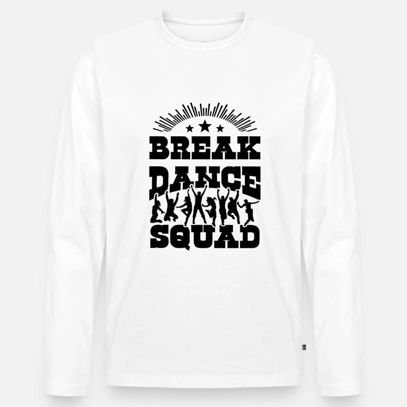 breakdance Squad - Männer Premium Bio Langarmshirt - Weiß