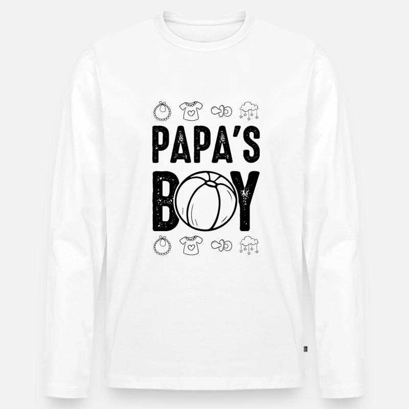 baby papas junge - Männer Premium Bio Langarmshirt - Weiß