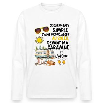 Caravane Papy Apéro Biere Et Plaisir Cool - T-shirt manches longues Premium bio Homme - blanc - Devant - Nico (187cm)