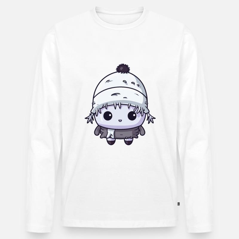 Eskimo Comic Erkältung Winter - Männer Premium Bio Langarmshirt - Weiß