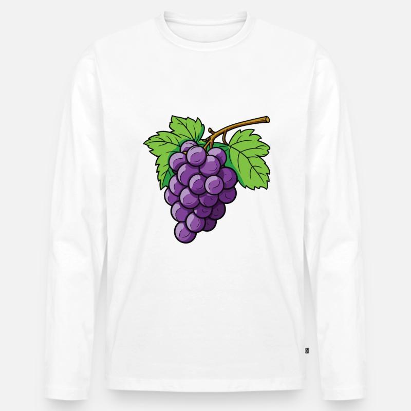 Weintrauben Symbol - Männer Premium Bio Langarmshirt - Weiß