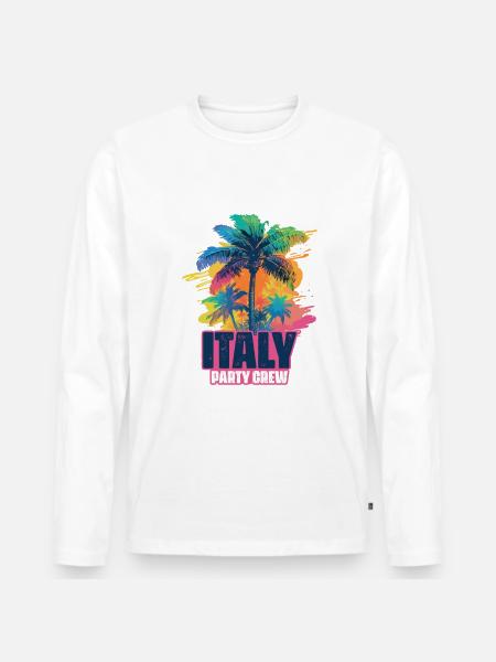 Italy Party Crew Holidays - Men's Premium Organic Long Sleeve Shirt - white
