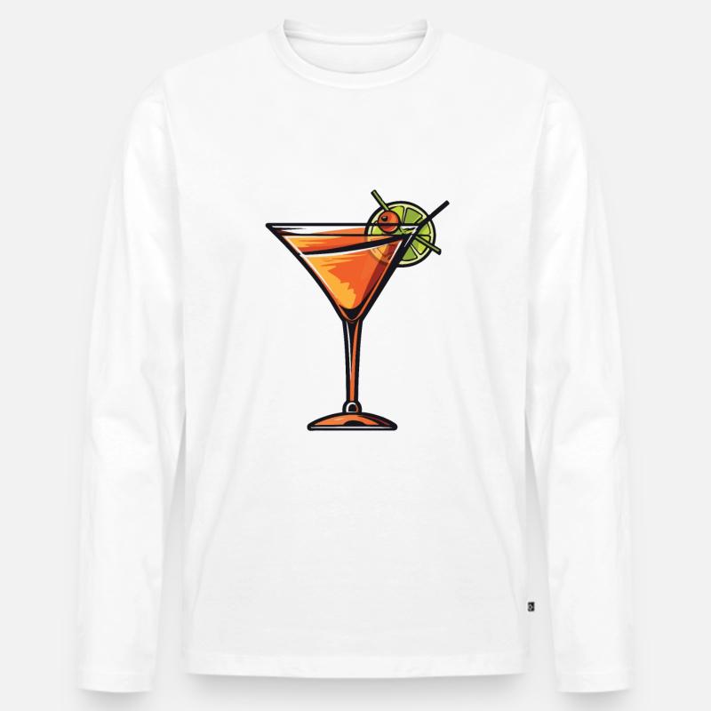 Limonade Drink - Männer Premium Bio Langarmshirt - Weiß