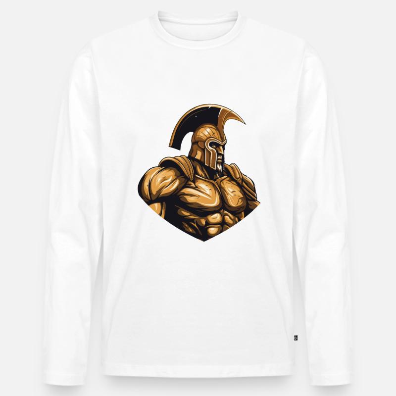 Spartaner Workout Gym - Männer Premium Bio Langarmshirt - Weiß
